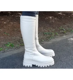 apres ski bottes fourrees - Botte de neige - femme - Cuir - Blanc - Armando