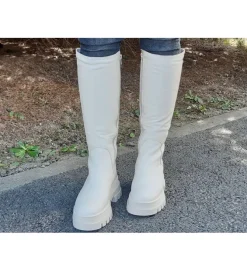 apres ski bottes fourrees - Botte de neige - femme - Cuir - Blanc - Armando