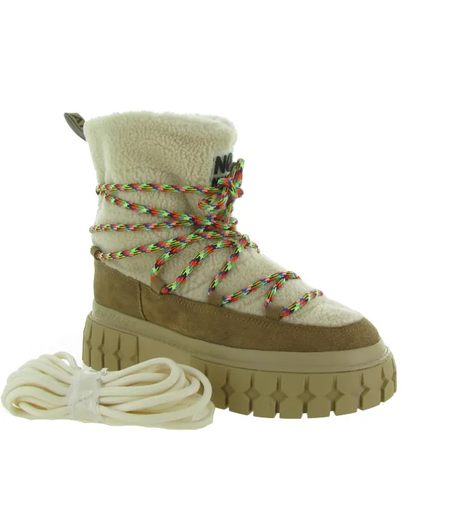 apres ski bottes fourrees - Bottine chaude - femme - Nubuck - Chestnut - No name