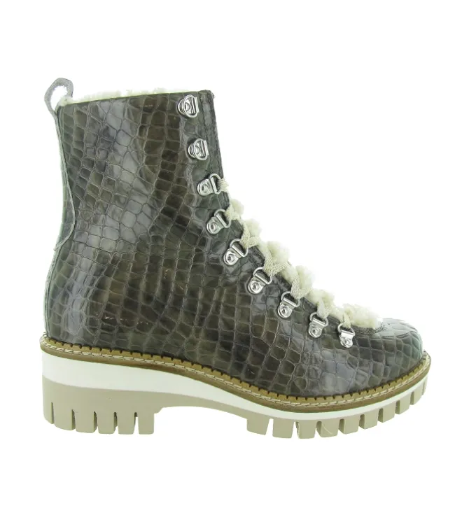 apres ski bottes fourrees - Botte de neige - femme - Cuir - Gris - New italia shoes