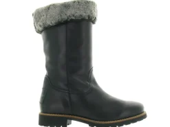 apres ski bottes fourrees - Botte de neige - femme - Cuir - Noir - Panama jack