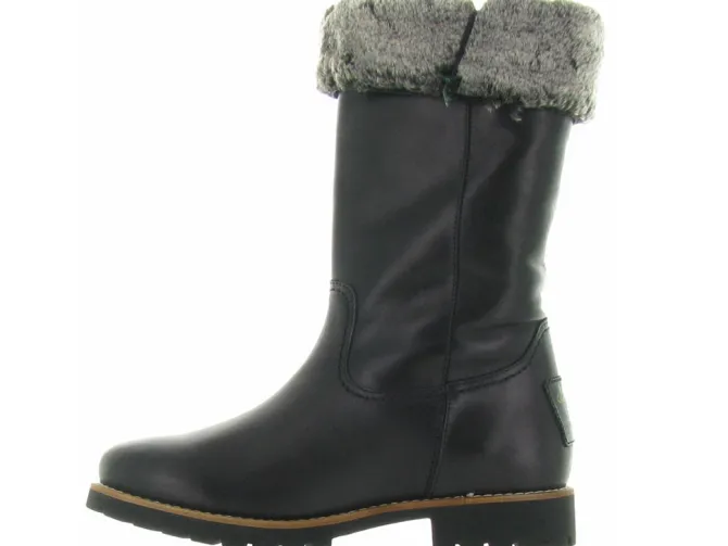 apres ski bottes fourrees - Botte de neige - femme - Cuir - Noir - Panama jack