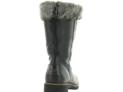 apres ski bottes fourrees - Botte de neige - femme - Cuir - Noir - Panama jack