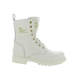 apres ski bottes fourrees - Chaussure neige - femme - Cuir - Blanc - Panama jack