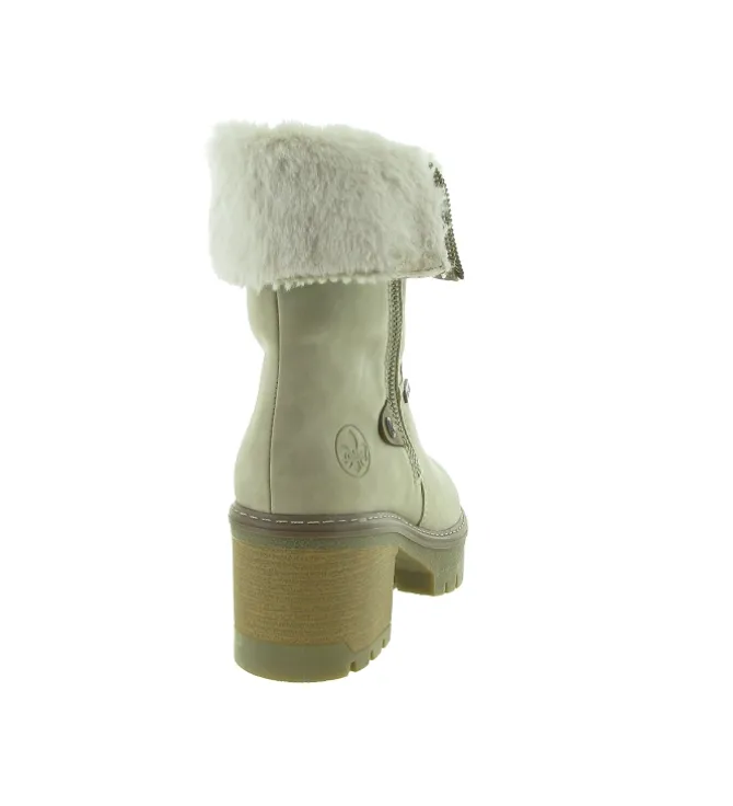apres ski bottes fourrees - Chaussure neige - femme - Synthétique - Beige - Rieker