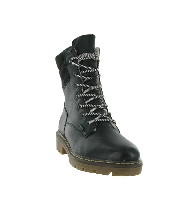 apres ski bottes fourrees - Chaussure neige - femme - Cuir - Noir - Rieker