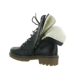 apres ski bottes fourrees - Chaussure neige - femme - Cuir - Noir - Rieker