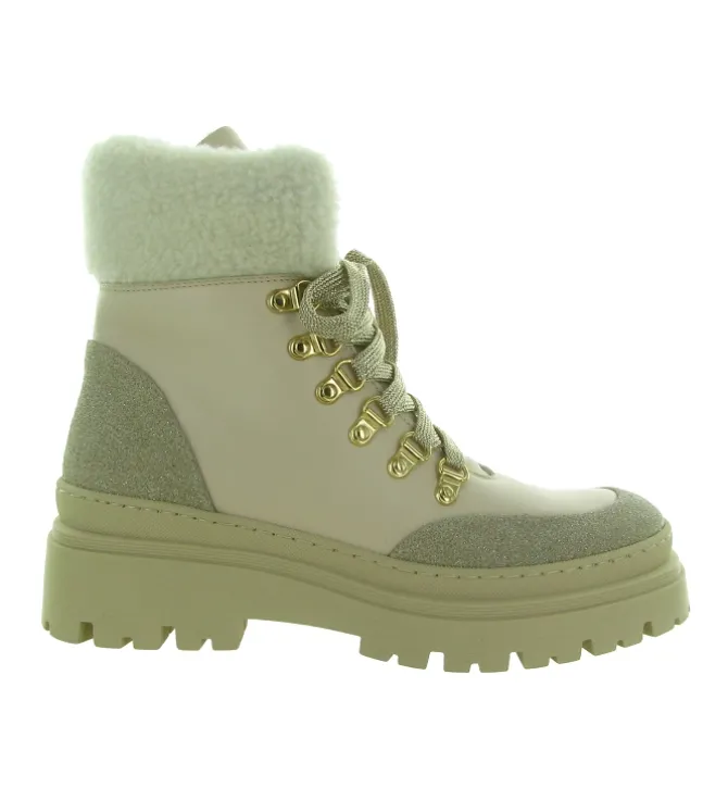 apres ski bottes fourrees - Chaussure neige - femme - Cuir - Taupe - Armando