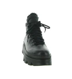 apres ski bottes fourrees - Chaussure neige - femme - Cuir - Noir - Black stone