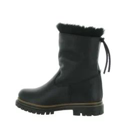 apres ski bottes fourrees - Chaussure neige - femme - Cuir - Noir - La thuile