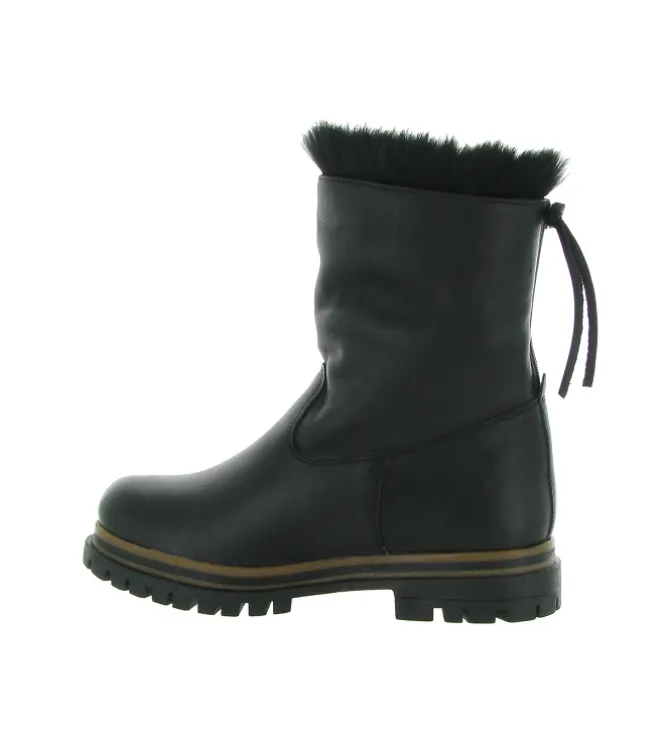 apres ski bottes fourrees - Chaussure neige - femme - Cuir - Noir - La thuile