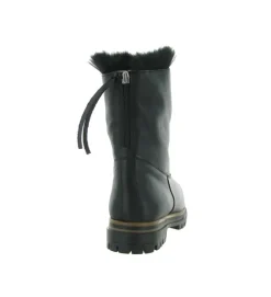 apres ski bottes fourrees - Chaussure neige - femme - Cuir - Noir - La thuile