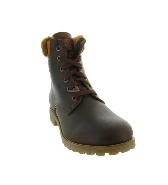 apres ski bottes fourrees - Chaussure neige - femme - Cuir - Marron - Panama jack