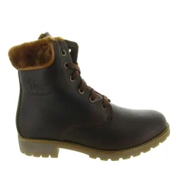apres ski bottes fourrees - Chaussure neige - femme - Cuir - Marron - Panama jack