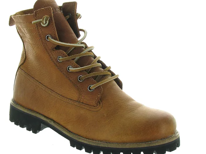 apres ski bottes fourrees - Chaussure neige - femme - Cuir - Chestnut - Black stone