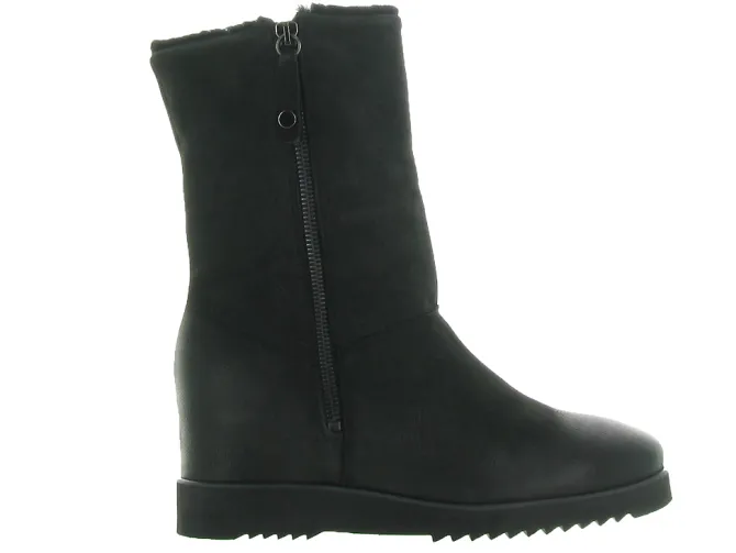 apres ski bottes fourrees - Chaussure neige - femme - Nubuck - Noir - Euroesse