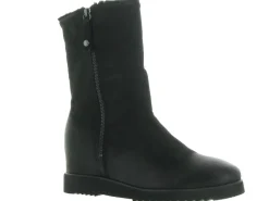 apres ski bottes fourrees - Chaussure neige - femme - Nubuck - Noir - Euroesse