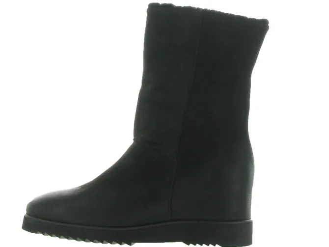 apres ski bottes fourrees - Chaussure neige - femme - Nubuck - Noir - Euroesse