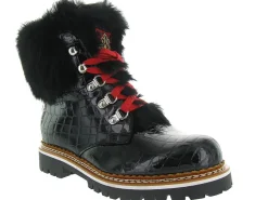 apres ski bottes fourrees - Chaussure neige - femme - Cuir - Noir - La thuile
