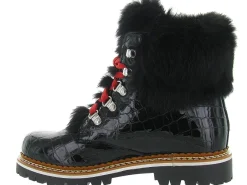 apres ski bottes fourrees - Chaussure neige - femme - Cuir - Noir - La thuile