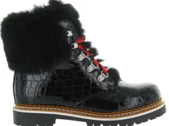 apres ski bottes fourrees - Chaussure neige - femme - Cuir - Noir - La thuile