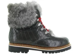 apres ski bottes fourrees - Chaussure neige - femme - Cuir - Noir - La thuile