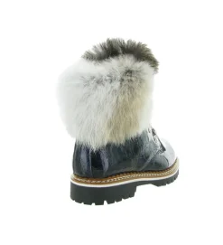 apres ski bottes fourrees - Chaussure neige - femme - Cuir - Bleu Marine - La thuile