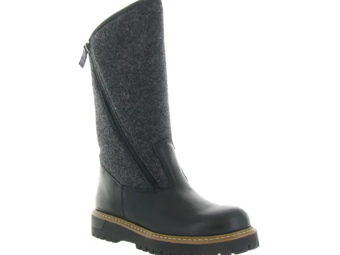 apres ski bottes fourrees - Chaussure neige - femme - Nubuck - Noir - La thuile