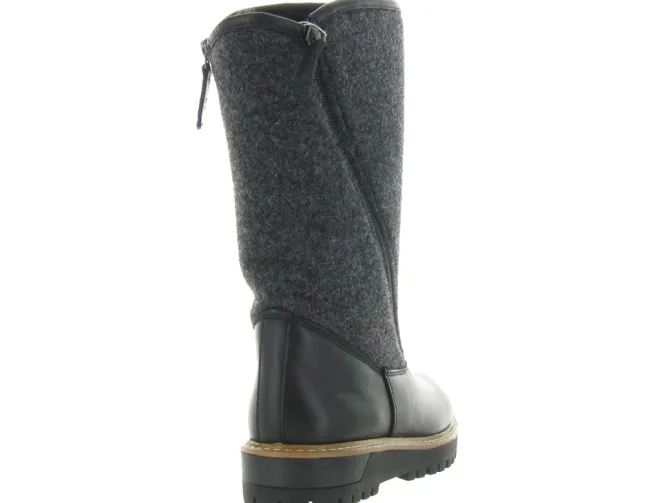 apres ski bottes fourrees - Chaussure neige - femme - Nubuck - Noir - La thuile