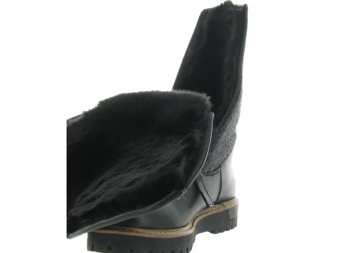apres ski bottes fourrees - Chaussure neige - femme - Nubuck - Noir - La thuile