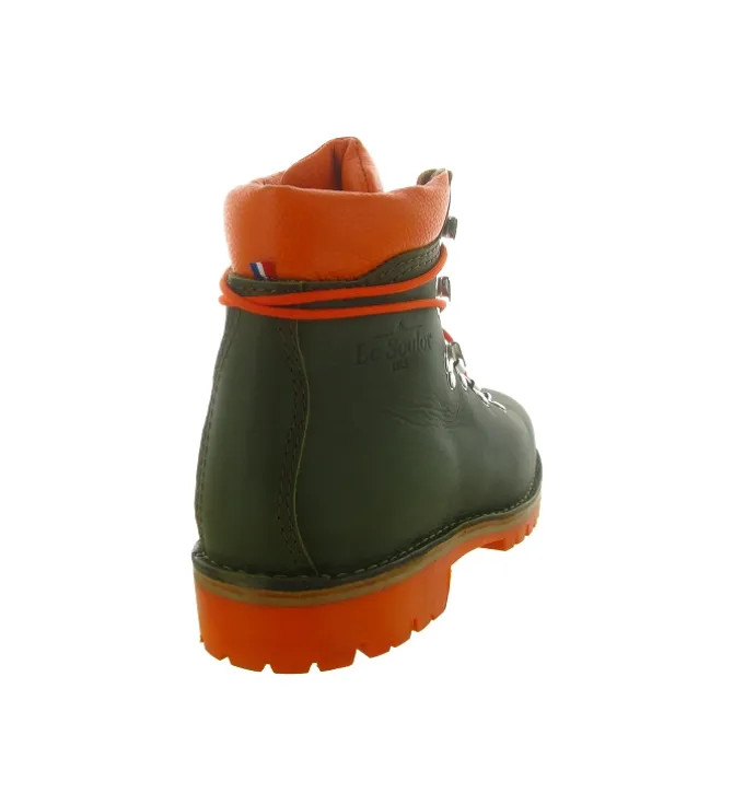 apres ski bottes fourrees - Chaussures neige - homme - Cuir - Kaki - Le soulor