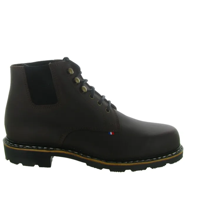 apres ski bottes fourrees - Chaussures neige - homme - Cuir - Marron - Le soulor