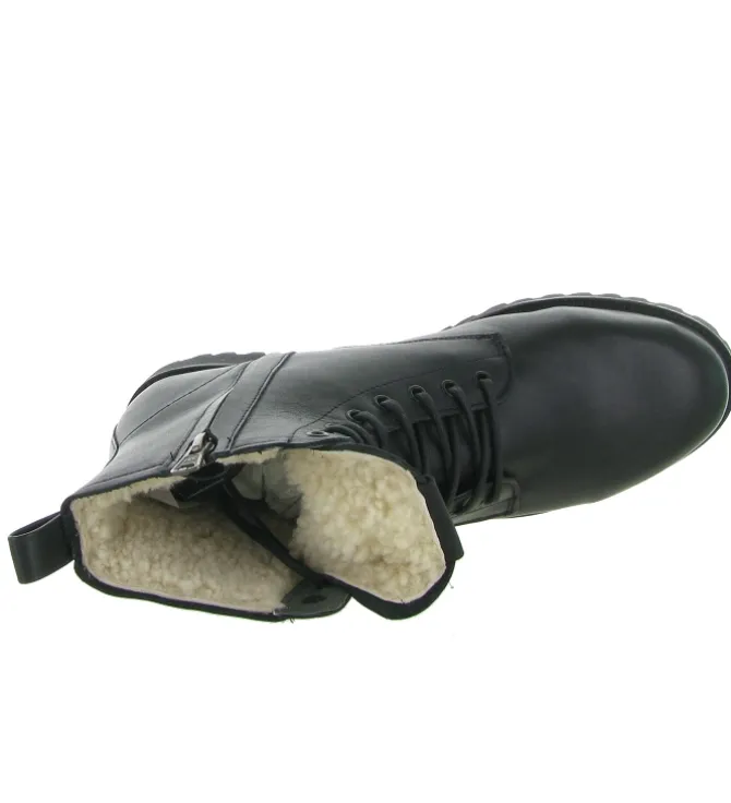 apres ski bottes fourrees - Chaussures neige - homme - Cuir - Noir - Black stone