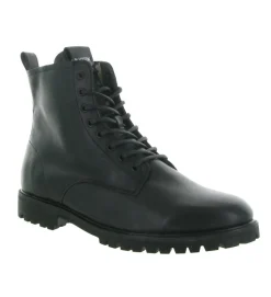 apres ski bottes fourrees - Chaussures neige - homme - Cuir - Noir - Black stone
