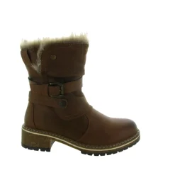apres ski bottes fourrees - Chaussure neige - femme - Synthétique - Marron - Kimberfeel