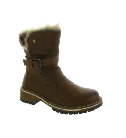 apres ski bottes fourrees - Chaussure neige - femme - Synthétique - Marron - Kimberfeel