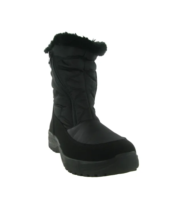 apres ski bottes fourrees - Chaussure neige - femme - Synthétique - Noir - Jacalu