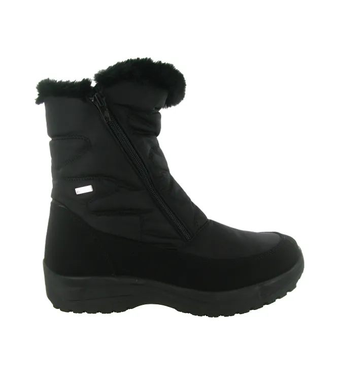 apres ski bottes fourrees - Chaussure neige - femme - Synthétique - Noir - Jacalu