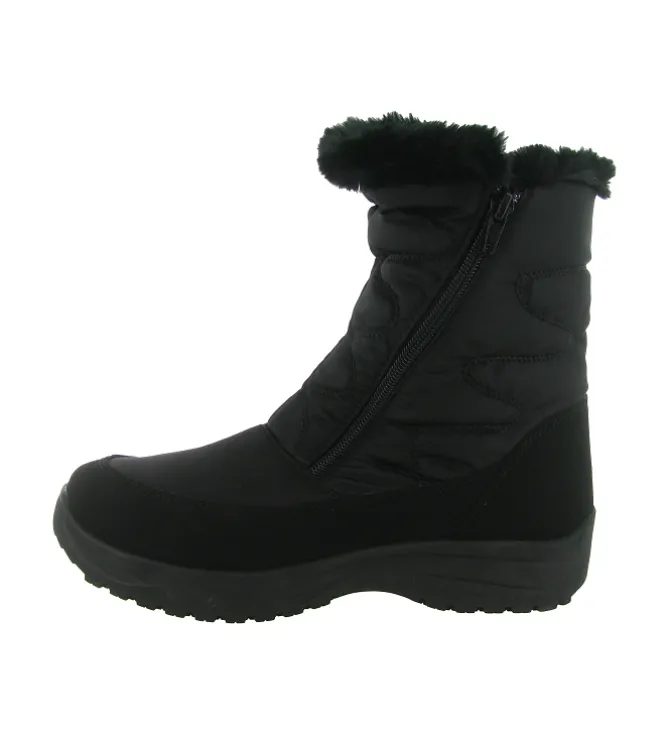 apres ski bottes fourrees - Chaussure neige - femme - Synthétique - Noir - Jacalu
