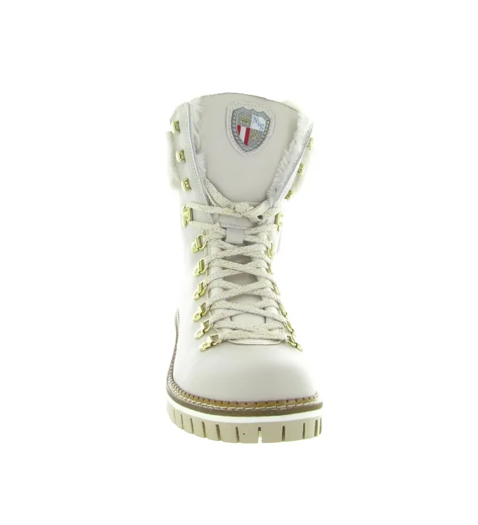 apres ski bottes fourrees - Chaussure neige - femme - Cuir - Blanc - New italia shoes