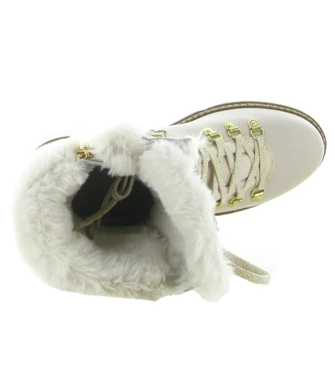 apres ski bottes fourrees - Chaussure neige - femme - Cuir - Blanc - New italia shoes