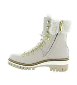 apres ski bottes fourrees - Chaussure neige - femme - Cuir - Blanc - New italia shoes