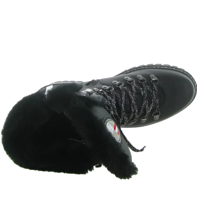 apres ski bottes fourrees - Chaussure neige - femme - Cuir - Noir - New italia shoes