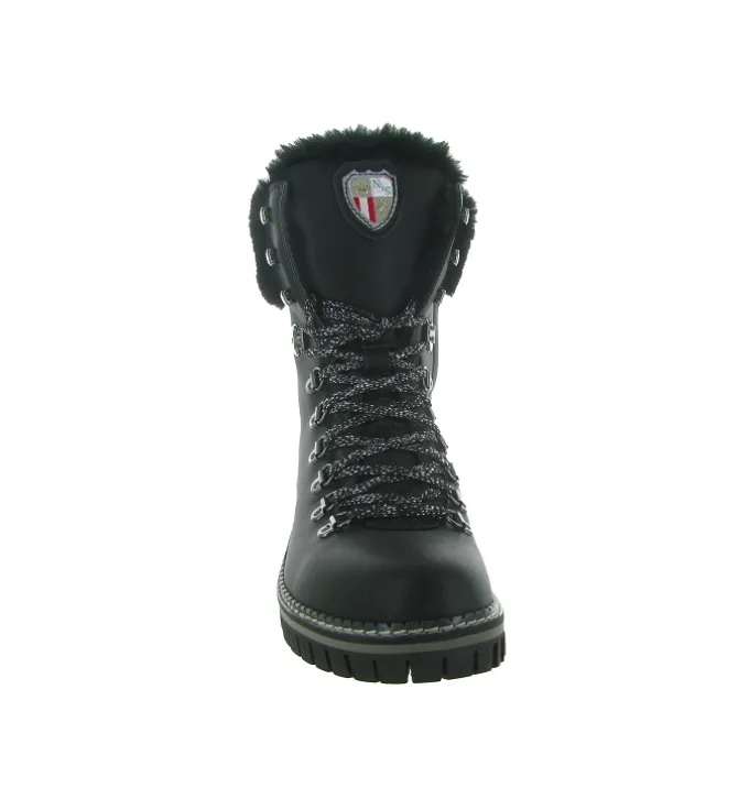 apres ski bottes fourrees - Chaussure neige - femme - Cuir - Noir - New italia shoes