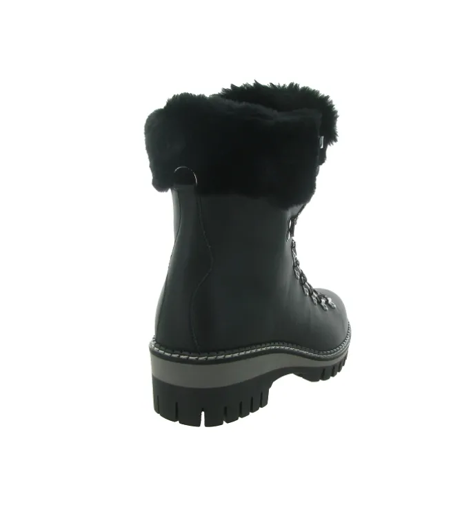 apres ski bottes fourrees - Chaussure neige - femme - Cuir - Noir - New italia shoes