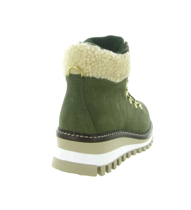apres ski bottes fourrees - Chaussure neige - femme - Nubuck - Kaki - New italia shoes
