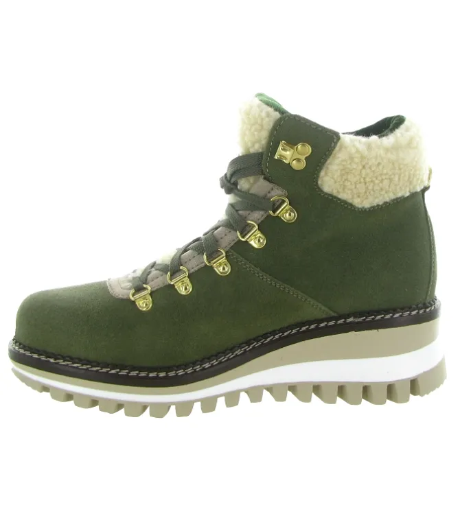 apres ski bottes fourrees - Chaussure neige - femme - Nubuck - Kaki - New italia shoes