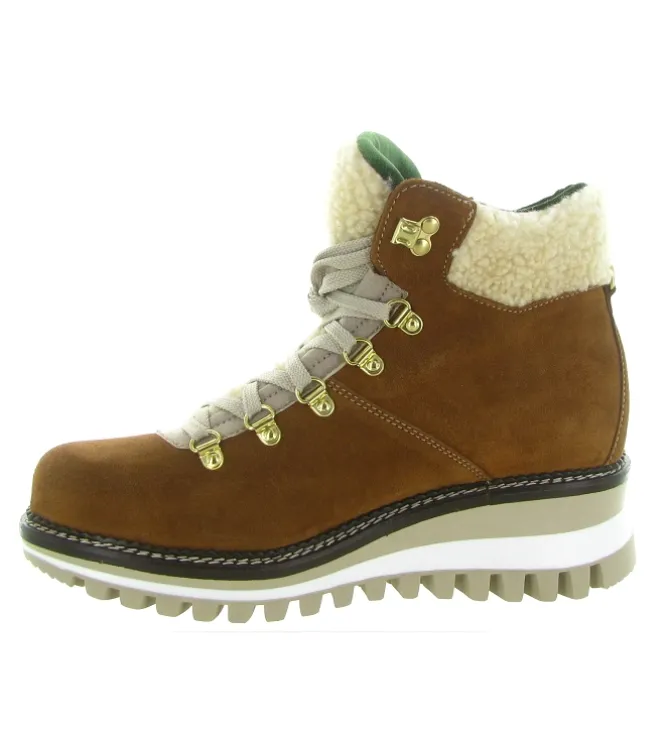 apres ski bottes fourrees - Chaussure neige - femme - Nubuck - Marron - New italia shoes