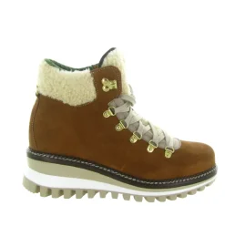 apres ski bottes fourrees - Chaussure neige - femme - Nubuck - Marron - New italia shoes