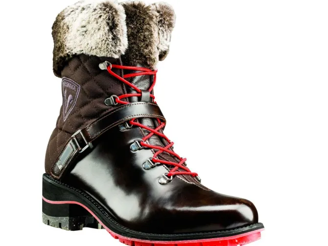 apres ski bottes fourrees - Chaussure neige - femme - Cuir - Marron - Rossignol